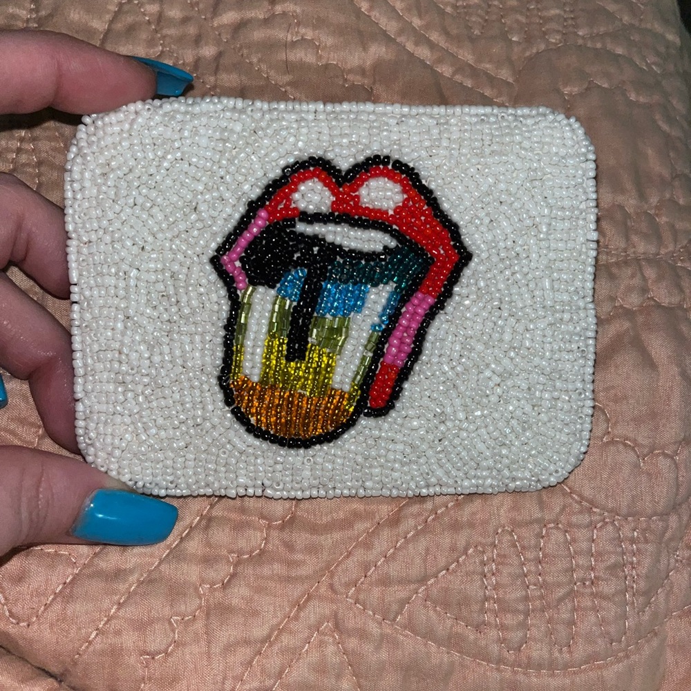 Hand beaded card holder